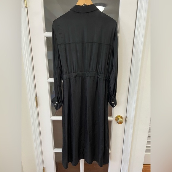 Cinq Sept Joyce Cupro Satin-Twill Midi Shirt Dress - Size 12 - Picture 4 of 7